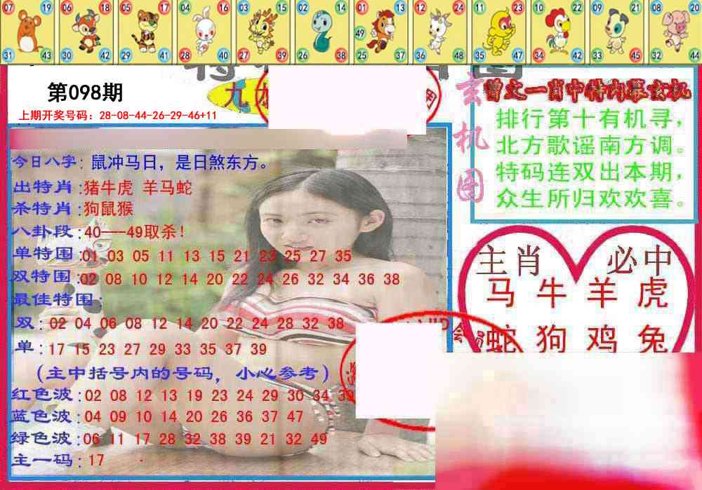098期特码生肖图[图]